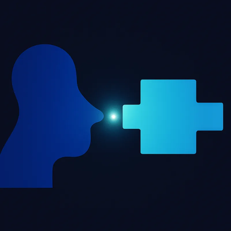 Silhouette einer Person, die sich mit einem Puzzleteil verbindet – Symbol für gelungenes Onboarding